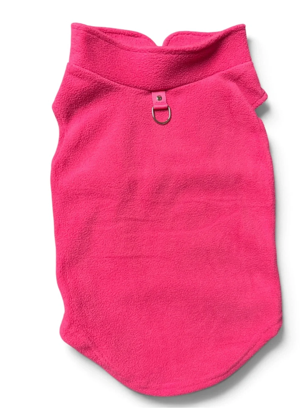 Hot Pink Fleece Dog Coat 2XL Warm Winter Sweater Jacket Leash D Ring NWOT
